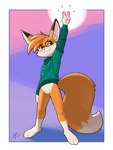 anthro big_tail biped black_markings bottomless bottomless_male cheek_tuft clothed clothing countershade_face countershade_torso countershading dipstick_ears dipstick_tail ear_markings eyebrows eyewear facial_tuft featureless_crotch fluffy fluffy_tail front_view gesture glasses gloves_(marking) hand_gesture head_tuft hoodie inner_ear_fluff leg_markings male markings multicolored_body multicolored_ears pink_nose plantigrade simple_background socks_(marking) solo standing tail tail_markings topwear tuft two_tone_body v_sign wearing_glasses white_body white_countershading white_markings yellow_body ajin zilch_(zilchfox) canid canine fox mammal 2025 hi_res