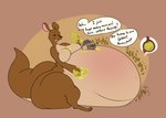 belly big_belly bloated container cutaway dialogue female food honey_(food) huge_belly internal jar messy messy_eater organs overstuffed rumbling_stomach sound_effects speech_bubble stomach stuffing stuffing_(food) text sinfullapis disney winnie_the_pooh_(franchise) kanga kangaroo macropod mammal marsupial english_text