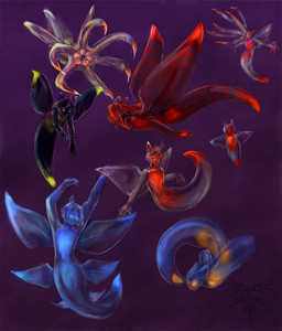 ambiguous_gender anthro group nullo simple_background tentacles underwater water glaucer aquatic aquatic_gastropod clione gastropod mollusk sea_angel sea_slug slug 2008