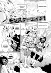 breasts female hair kemono long_hair ninja short_hair text warrior yuuki_ray elf humanoid mammal procyonid raccoon absurd_res comic english_text greyscale hi_res monochrome translated