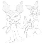 anthro anus blush blush_lines butt eyelid_pull female genitals looking_at_viewer navel open_mouth presenting presenting_anus presenting_hindquarters presenting_pussy pussy simple_background solo spade_tail spread_arms spread_pussy spreading standing tail tongue tongue_out white_background lucky_luxio onegai_my_melody sanrio kuromi demon lagomorph leporid mammal rabbit 2025 digital_drawing_(artwork) digital_media_(artwork) hi_res monochrome sketch