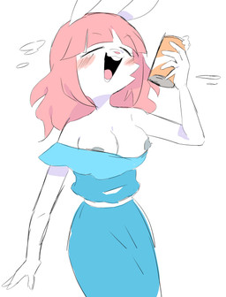 anthro areola areola_slip blue_clothing blue_dress blush breasts clothing dress drunk exposed_breasts female grey_nipples hair nipple_slip nipples pink_hair solo substance_intoxication wardrobe_malfunction foontanu odd_taxi rena_(odd_taxi) lagomorph leporid mammal rabbit absurd_res hi_res sketch