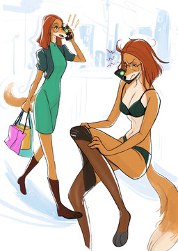 3_toes 4_fingers anthro black_nose boots bra breasts brown_body brown_fur brown_hair cellphone cleavage clothed clothing dress dressing electronics exclamation_point eyewear feet female fingers footwear fur glasses hair handbag hindpaw holding_cellphone holding_object holding_phone holding_smartphone humanoid_hands jacket legwear navel panties pantyhose paws phone shoes smartphone solo toes topwear underwear walking geeswest illumination_entertainment sing_(movie) suki_lane canid canine canis domestic_dog hunting_dog mammal saluki sighthound 2022 digital_media_(artwork) hi_res