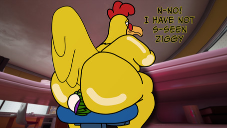 anthro beak between_buttocks big_butt black_eyes bubble_butt butt butt_focus butt_in_face butt_smother curvy_figure dialogue duo face_in_ass facesitting feathers green_body huge_butt male male/male nude overweight rear_view sitting_on_another size_difference smothering tail text worried worried_look yellow_body yellow_feathers vandoughy epic_games family_guy fortnite fortnite:_battle_royale ernie_the_giant_chicken ziggy_(fortnite) avian bird chameleon chicken galliform lizard phasianid reptile scalie 16:9 2025 4k absurd_res digital_media_(artwork) english_text hi_res widescreen