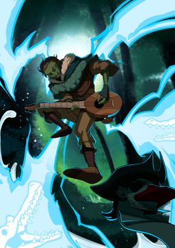 5_fingers action_pose alternate_species ambiguous_feral ambiguous_form ambiguous_gender anthro arm_hair arms_bent bard beak beard belt belt_buckle bent_legs black_clothing black_fingerless_gloves black_gloves black_handwear black_hat black_headwear blue_line_art body_hair bottomwear brown_belt brown_bottomwear brown_clothing brown_eyebrows brown_footwear brown_pants brown_shirt brown_shoes brown_topwear brown_tunic buckle cheek_scar clenched_teeth clothed clothed_humanoid clothed_male clothing dot_eyes ear_piercing ear_ring eye_patch eyebrows eyewear facial_hair facial_scar feral fingerless_gloves fingernails fingers footwear forest fully_clothed fully_clothed_humanoid fully_clothed_male fur_trim_(clothing) fur_trim_shawl furrification furrowed_eyebrows gloves green_body green_shawl green_skin group hair handwear hat headgear headwear humanoid_pointy_ears light long_neck lute magic magic_user male male_anthro male_focus male_humanoid midair musical_instrument nails not_furry_focus nude_ambiguous open_mouth outside pants piercing pirate plant playing_lute playing_music plucked_string_instrument pointy_ears pose red_beak ring_piercing rogue scar sharp_teeth shawl shirt shoes short_hair simple_eyes solo_focus string_instrument stubble teeth text toothy_smile topwear tree tunic white_body wide_eyed inkarat_mittongtare dungeons_and_dragons hasbro oxventure wizards_of_the_coast corazon_de_ballena dob_(oxventure) half-orc humanoid hybrid orc reptile scalie 2020 absurd_res adobe_photoshop_(artwork) cel_shading colored colored_line_art digital_drawing_(artwork) digital_media_(artwork) english_description english_text hi_res lighting shaded