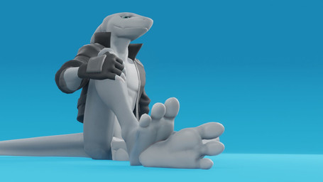 abs anthro balls bottomless clothed clothing feet fin genitals gloves gloves_only handwear handwear_only head_fin jacket jacket_only male mostly_nude pecs penis popped_collar simple_background solo tail topwear topwear_only joeyjazz fishfunk_(modeler) joey_(joeyjazz) aquatic fish shark 3d_(artwork) digital_media_(artwork)