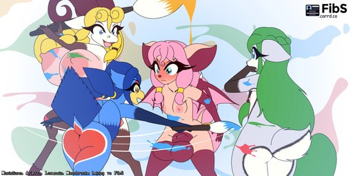 animal_genitalia anthro attack balls big_balls big_breasts big_butt blonde_hair blue_hair breasts brush butt crotch_attack female female/female fully_sheathed genital_torture genitals green_hair group gynomorph hair huge_balls huge_breasts intersex loli nude oppai_loli paint paintbrush pink_hair sheath young young_anthro young_female young_gynomorph young_intersex fibs elae_meltaea arietta lacencia maximiliana moonbrooke avian bat bird bovid capricean caprine deer freesian goat irsyl mammal sheep tyrvari 2:1 hi_res