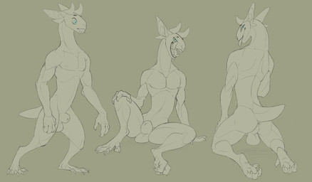 animal_genitalia anthro anus blue_eyes bodily_fluids claws drooling genitals licking licking_lips looking_at_viewer male multiple_poses pose presenting presenting_anus presenting_balls presenting_sheath saliva sheath solo spread_legs spreading toe_claws tongue tongue_out dem0npaws mythology dragon mythological_creature mythological_scalie scalie 2021 hi_res