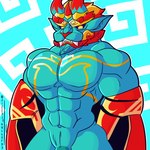 abs anthro biceps biped blue_body blue_skin clothing genitals male markings muscular muscular_anthro muscular_male navel pecs penis solo teeth undressing yellow_markings fizzyjay asian_mythology east_asian_mythology epic_games fortnite mythology firewalker_(fortnite) dragon eastern_dragon mythological_creature mythological_scalie scalie 1:1 2023 digital_media_(artwork) hi_res