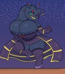 big_breasts breasts cleavage clothed clothing dancing doll dress female huge_breasts mega_stone short_stack smile solo spillage thick_thighs wide_hips zipper zipper_mouth bokosho nintendo pokemon ophelia_(sonomatic) animate_inanimate banette generation_3_pokemon living_doll pokemon_(species) hi_res