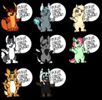 2016 adobe_photoshop_(artwork) alpha_channel ambiguous_gender anthro black_body black_fur black_highlights black_nose black_text black_tongue blue_eyes blue_highlights blue_inner_ear blue_nose blue_tongue bovid brown_body brown_eyes brown_fur brown_nose canid canine canis caprine clothing dialogue digital_media_(artwork) dobermann domestic_cat domestic_dog dragon ear_piercing ear_tuft english_text equid equine eyebrow_piercing facial_piercing feathered_wings feathers featureless_crotch felid feline felis fur gesture glowing glowing_tail goat gradient_inner_ear green_body green_eyes green_feathers green_fur green_inner_ear green_wings grey_body grey_clothing grey_fur grey_hair grey_hat grey_headwear grey_inner_ear hair hair_over_eye handwritten_text hat head_tuft headgear headwear heart_(marking) hi_res highlights_(coloring) hindpaw hoof_hands hooved_plantigrade hybrid ice_(icedog_mcmuffin) industrial_piercing lip_piercing lip_stud lynx mammal mane markings membrane_(anatomy) membranous_wings multiple_images mythological_creature mythological_equine mythological_scalie mythology nose_piercing nose_ring nude one_eye_obstructed open_mouth orange_body orange_fur orange_sclera paws pegasus piercing pink_mane pink_nose pink_tail pink_tongue pinscher plantigrade ragamuffin_cat red_eyes ring_piercing scalie sebdoggo semi-anthro septum_piercing septum_ring shrug simple_background solo speech_bubble tail tail_tuft tan_hair text tongue transparent_background tuft white_inner_ear wings yellow_body
