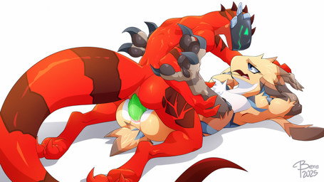 2_toes anal anal_penetration anthro anthro_on_anthro anthro_penetrated anthro_penetrating big_tail brown_body brown_feathers clothing clothing_theft dominant dominant_male duo feathers feet leg_grab looking_pleasured machine male male/male penetration pinned red_body red_skin simple_background spread_legs spreading stealing submissive submissive_male tail talons tattoo toes white_background yellow_body yellow_feathers bere_dolly_art rebal_(malicious) tech_(artdeitech) avian lizard protogen reptile scalie absurd_res hi_res