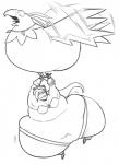 female obese obese_female overweight overweight_female ultrahand shantae_(series) wayforward shantae wrench_(shantae) avian bird human mammal hi_res monochrome