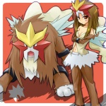 1:1 2010 alternate_species brown_eyes clothing cosplay costume duo entei female feral generation_2_pokemon hair human humanized legendary_pokemon long_hair low_res mammal nintendo pokemon pokemon_(species) pokemon_costume ranphafranboise red_eyes