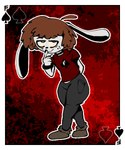 boots border button_nose card choker clothed clothing femboy floppy_ears footwear hair jewelry leggings legwear looking_away male maroon_shirt necklace playing_card raceplay shirt shoes smile smug solo spades_(suit) suit_symbol t-shirt thick_thighs topwear white_border feridoodles6 feri_the_bunny frederick frederick_the_bunny humanoid lagomorph leporid mammal rabbit 2024 5:6 digital_media_(artwork) ibispaint_(artwork)