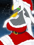 anthro big_breasts breasts female holidays solo space zilikslider christmas nintendo pokemon arceus generation_4_pokemon legendary_pokemon pokemon_(species) 3:4 hi_res