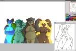 anthro blue_eyes breasts female genitals group nipples pubes pussy red_eyes c0sm0 nintendo pokemon generation_1_pokemon generation_2_pokemon generation_3_pokemon generation_4_pokemon ivysaur lagomorph lopunny mammal pokemon_(species) swampert togekiss typhlosion