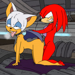 ahegao all_fours ambiguous_penetration anthro anthro_on_anthro anthro_penetrated anthro_penetrating anthro_penetrating_anthro barefoot big_breasts bouncing_breasts bouncing_butt breasts butt collar collar_only doggystyle duo erection eye_roll feet female female_penetrated from_behind_position fucked_silly fur genitals hair leash leash_pull looking_pleasured male male/female male_penetrating male_penetrating_female nipples nude penetration penis red_body sex smile tongue tongue_out vylfgor sega sonic_the_hedgehog_(series) knuckles_the_echidna rouge_the_bat bat echidna mammal monotreme 1:1 2020 2d_animation animated frame_by_frame
