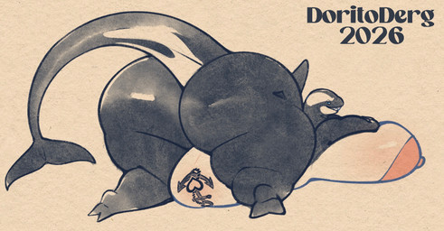 2_toes anchor_tattoo anthro areola belly big_belly big_breasts big_butt black_body blue_eyes breasts butt fat_legs feet female huge_breasts huge_butt long_tail looking_at_viewer nipples overweight overweight_anthro overweight_female sharp_teeth simple_background smile solo tail tattoo teeth toes white_body doritoderg aquatic cetacean dolphin mammal oceanic_dolphin orca toothed_whale 2026 hi_res
