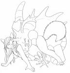 anthro bite biting_lip biting_own_lip black_line_art bodily_fluids breasts cum duo female genital_fluids hair horn male male/female nude self_bite sex side_view simple_background tongue tongue_out white_background foxene nintendo pokemon foxene_(character) canid canine fox generation_1_pokemon mammal nidoking pokemon_(species) digital_drawing_(artwork) digital_media_(artwork) full-length_portrait hi_res line_art monochrome portrait