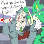 alcohol anthro beverage clothed clothing duo fur male simple_background smile text tongue fizzyjay nintendo star_fox leon_powalski wolf_o'donnell canid canine canis lizard mammal reptile scalie wolf 1:1 digital_media_(artwork) hi_res