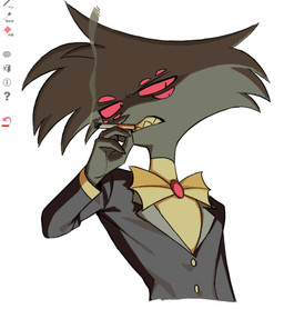 art_program_in_frame cigarette cigarette_smoke clothed clothing male multi_eye simple_background smoke smoking smoking_cigarette solo white_background enaic31 hazbin_hotel hellaverse arackniss_(hazbin_hotel) arachnid arthropod demon humanoid spider hi_res