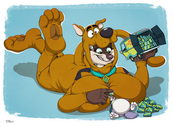 3_toes 4_toes 5_fingers anthro belly big_belly big_breasts biped black_nose blue_background blue_clothing blue_collar blue_shirt blue_topwear border bottomless bottomless_anthro bottomless_male box breasts brown_body brown_fur brown_hands brown_nose cardboard cardboard_box cheek_bulge claws clothed clothed_anthro clothed_female clothed_macro clothed_male clothing collar collar_tag container costume countershade_face countershade_feet countershade_fur countershade_neck countershade_torso countershading duo extreme_size_difference eyebrows eyelashes facial_markings feeding feet female female_anthro finger_claws fingers food fully_clothed fully_clothed_anthro fully_clothed_female fur green_eyes grey_body grey_fur grin grinning_at_another head_markings holding_box holding_car holding_cardboard_box holding_container holding_food holding_object holding_vehicle huge_belly huge_breasts humanoid_hands kigurumi larger_anthro larger_female looking_down looking_down_at_another looking_up lying lying_on_ground macro macro_anthro macro_female male male_anthro markings mask_(marking) medium_truck monotone_tail multicolored_body multicolored_fur mystery_machine obese obese_anthro obese_male on_back on_front on_ground onesie open_mouth overweight overweight_anthro overweight_male pawpads pink_pawpads plantigrade rolled_up_sleeves scooby_snacks shirt shirt_only simple_background size_difference smaller_anthro smaller_male smile smiling_at_another tail tan_body tan_countershading tan_fur teeth three-quarter_view toe_claws toes topwear topwear_only truck van vehicle whisker_spots white_body white_border white_claws white_countershading white_eyebrows white_finger_claws white_fur white_toe_claws zipper teaselbone hanna-barbera scooby-doo_(series) connie_(bennie_tiger) scooby-doo teaselbone_(character) canid canine canis mammal procyonid raccoon wolf 2022 digital_drawing_(artwork) digital_media_(artwork) full-length_portrait portrait shaded signature