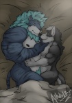 abs amwulf bed biceps big_muscles blue_fur canine couple cuddling cute feline fur gay happy_trail hug lion lying male muscles nipples nude on_back on_side pecs pose pubes size_difference toned
Rating: Questionable
Score: 8
User: confused
Date: March 21, 2013