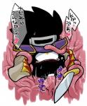 1_eye armor blush bodily_fluids cape censor_bar clothing consentacles female genitals heart_symbol ineffective_censorship melee_weapon noseless not_furry pussy sex solo sword tears tentacles text weapon kageyama kirby's_dream_land_2 kirby_(series) nintendo dark_matter_swordsman 2016 censored japanese_text translation_request