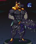 abs accessory anthro armor balls biceps big_balls big_penis blush bodily_fluids clothing cock_ring erection foreskin fur genital_fluids genitals huge_penis humanoid_genitalia humanoid_penis hyper jewelry male muscular muscular_anthro muscular_male muscular_thighs nipples nude paws pecs penis penis_accessory penis_jewelry precum presenting simple_background solo thick_penis throbbing triceps vein velvetdraw league_of_legends riot_games tencent nasus_(lol) canid canine canis jackal mammal absurd_res hi_res