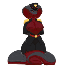 anthro apode big_breasts breasts clothed clothing exposed_breasts female legless looking_at_viewer nipples nude scales serpentine solo avery-valentine draconcopode naga reptile scalie snake absurd_res digital_media_(artwork) hi_res