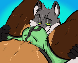 anthro belly big_bulge briefs bulge bulge_sniffing clothing droopy_eyes duo head_between_legs head_between_thighs hypnosis hypnotic_eyes male male/male mind_control musk sniffing spiral spiral_eyes squeezing submissive submissive_male thick_thighs underwear zonked maverickk kyash-tyur odie_coyote canid canine canis coyote mammal wolf hi_res