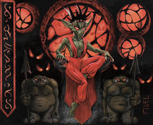 anthro crown female glowing glowing_eyes group headgear homage magic_user male melee_weapon muscular muscular_female polearm red_eyes spear weapon fivel hasbro magic:_the_gathering mythology wizards_of_the_coast adressa_(sindri) dragon mythological_creature mythological_scalie scalie 2025
