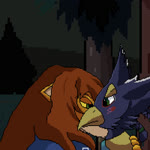 anthro beak blush dialogue duo enjoying french_kissing imminent_undressing kissing kissing_neck male male/male suggestive_look lawealewd breath_of_the_wild disney nintendo the_legend_of_zelda the_lion_king fan_character revali zilvus avian felid feline lion mammal pantherine rito 1:1 animated digital_media_(artwork) hi_res long_playtime no_sound pixel_(artwork) pixel_animation webm