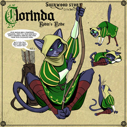 4_fingers all_fours anthro arrow_(weapon) arrow_quiver belt bow_(weapon) claws clothing defensive ears_flat ears_up female fingers green_eyes hood leg_wraps looking_at_viewer narrowed_eyes open_mouth personal_grooming pupils ranged_weapon sitting slit_pupils solo spread_legs spreading tail text warning warning_message weapon wraps sir_paulus clorinda_(sir_paulus) domestic_cat felid feline felis mammal english_text hi_res