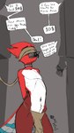 ambiguous_gender anthro bdsm bondage bound clothed clothing collar covering covering_self dialogue male partially_clothed restrained silhouette slave solo thick_thighs mzmiraj avio_(avioylin) avian bird 9:16 hi_res