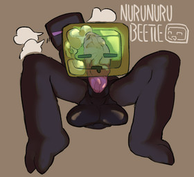 2_toes ambiguous_gender balls big_balls black_body bodily_fluids cum cum_inside duo feet genital_fluids genitals living_condom male male/ambiguous male_penetrating not_furry penetration penis purple_eyes purple_penis toes translucent translucent_body nurunurubeetle microsoft minecraft mojang xbox_game_studios enderman slime_(minecraft)