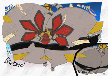 anthro big_butt blush bottomwear butt butt_expansion clothed clothing duo expansion huge_butt huge_thighs hyper hyper_butt male red_eyes shorts shorts_only simple_background solo solo_focus tearing_clothing text thick_thighs topless torn_clothing wide_hips wings shieradevil mythology nintendo pokemon dreyas_(iknecio) fan_character altered_forme_giratina dragon flygon generation_3_pokemon generation_4_pokemon giratina hybrid legendary_pokemon mythological_creature mythological_scalie origin_forme_giratina pokemon_(species) scalie 2025 absurd_res digital_media_(artwork) english_text hi_res shaded