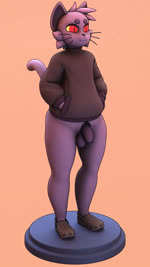 anthro ball_tuft balls bottomless bottomless_anthro bottomless_male butt clothed clothing flaccid footwear foreskin fur genitals hands_in_both_pockets humanoid_genitalia humanoid_penis male penis pubes purple_balls purple_body purple_fur purple_penis red_eyes shoes solo sweater tail thick_thighs topwear tuft wide_hipped_male wide_hips yellow_sclera dangermons crocs k1ko_(character) domestic_cat felid feline felis mammal 3d_(artwork) 9:16 animated digital_media_(artwork) hi_res no_sound short_playtime turntable_(animation) webm