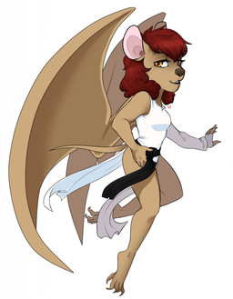 anthro clothed clothing female hair looking_at_viewer smile solo wings redpixie hybrid mammal mouse murid murine rodent hi_res