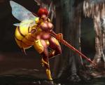 animal_humanoid arthropod arthropod_humanoid big_breasts breasts bulge gynomorph hair hair_over_eye hi_res humanoid hymenopteran hymenopteran_humanoid insect insect_humanoid intersex majalis mammal monster_girl_(genre) nipples one_eye_obstructed red_hair solo stinger tales_of_androgyny thick_thighs wasp wasp_humanoid weapon winged_humanoid wings