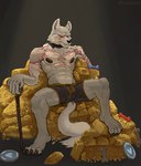 abs anthro claws clothing gold_(metal) male male_anthro navel nipples sitting solo tail toe_claws underwear cwasaunt epic_games fortnite fletcher_kane canid canine canis mammal wolf digital_drawing_(artwork) digital_media_(artwork) hi_res