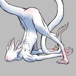 ambiguous_gender antennae_(anatomy) anthro ass_up butt claws finger_claws fingerpads forked_tail pawpads raised_tail solo tail toe_claws unusual_anatomy unusual_tail white_body white_skin thecore34 ishmael_(core34) monster 1:1 absurd_res hi_res