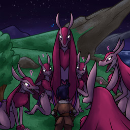female horde male male/female mountain night outside magnificent-arsehole palworld pocketpair human lovander mammal pal_(species) 1:1 hi_res