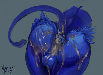 after_anal anus anus_focus balls big_butt blue_anus blue_balls blue_body blue_fur bodily_fluids butt butt_focus cum cum_from_ass cum_in_ass cum_inside cum_on_butt duo feral fur genital_fluids genitals male perineum puffy_anus raised_tail tail winddragon mythology avian gryphon mythological_avian mythological_creature