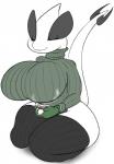 alternate_color anthro anthrofied big_breasts biped breasts clothed clothing curvy_figure eyes_closed female huge_breasts kneeling pokemorph smile solo sweater tail thick_thighs topwear voluptuous seiiartworks nintendo pokemon generation_2_pokemon legendary_pokemon lugia pokemon_(species) hi_res