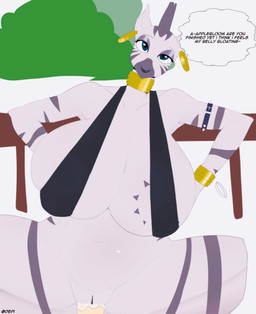 female text deepi friendship_is_magic hasbro my_little_pony apple_bloom_(mlp) zecora_(mlp) equid equine horse humanoid mammal pony zebra absurd_res english_text hi_res