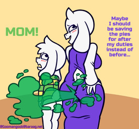 angry anthro ass_to_ass backsack balls bashful big_butt blush blush_lines bottomless bottomless_anthro bottomless_male butt butt_grab butt_squish clothed clothing dialogue dress duo embarrassed exclamation_point fart fart_cloud fart_fetish female female_farting floppy_ears fur genitals green_clothing green_fart_cloud green_shirt green_topwear hand_on_butt hand_on_own_butt horn long_ears long_sleeves looking_away male multicolored_clothing multicolored_shirt multicolored_topwear pattern_clothing pattern_shirt pattern_topwear pulling_shirt_down purple_clothing purple_dress purple_eyelids raised_tail rear_view scut_tail shirt short_tail simple_background smile squish striped_clothing striped_shirt striped_topwear stripes tail talking_to_another text topwear two_tone_clothing two_tone_shirt two_tone_topwear white_body white_fur white_horn white_sleeves white_tail yelling yellow_clothing yellow_shirt yellow_topwear young young_anthro young_male goomangoob undertale undertale_(series) asriel_dreemurr toriel bovid caprine goat mammal 2025 absurd_res artist_name english_text hi_res url incest_(lore) mother_(lore) mother_and_child_(lore) mother_and_son_(lore) parent_(lore) parent_and_child_(lore) parent_and_son_(lore) son_(lore)