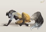 anal anal_masturbation anal_penetration anthro balls black_body black_fur black_hair black_nipples black_tail breasts buttplug buttplug_in_ass buttplug_insertion eyes_closed female fur gender_transformation genitals genitals_shrinking grey_body grey_fur grey_hair grey_tail hair masturbation mid_transformation mtf_transformation nipples nude object_in_ass penetration penis penis_shrinking plug_(sex_toy) plug_insertion pussy sex_toy sex_toy_in_ass sex_toy_insertion small_balls solo species_transformation tail transformation transformation_by_item transformation_mechanism white_tail yellow_balls yellow_body yellow_fur rufciu 2024 dated hi_res signature