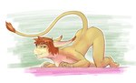 anthro ass_up biped breasts brown_hair female fingers hair nude solo tail tail_tuft text tuft irollyouover english_text hi_res